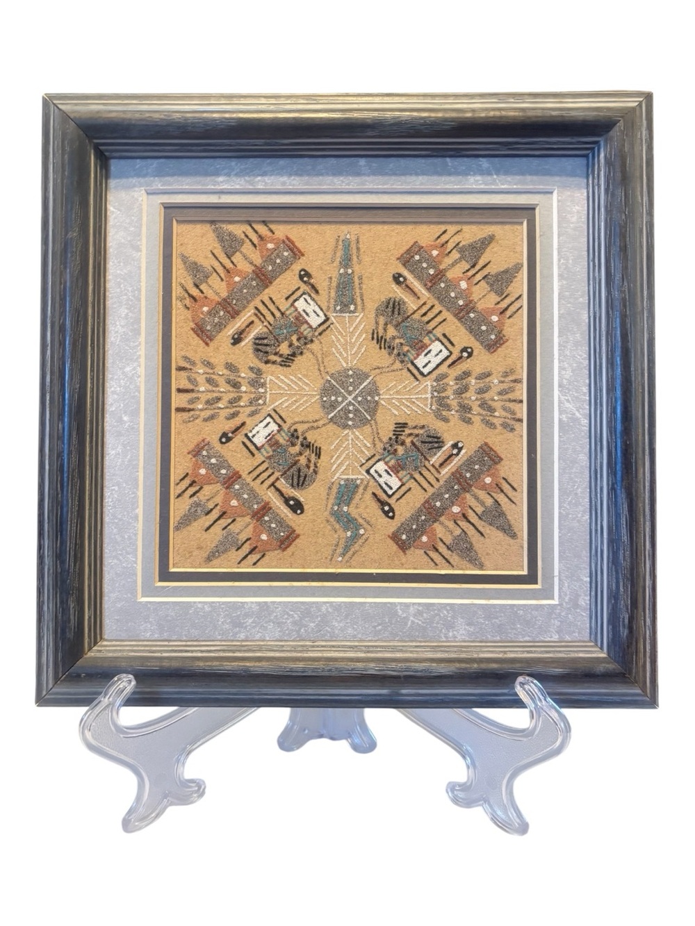 Authentic Navajo Sandpainting by Anna Chee Wall Decor - 10 X 10 inches